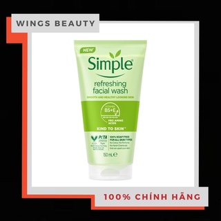 SIMPLE - Sữa rửa mặt Kind To Skin Refreshing Facial Wash Gel 150ml