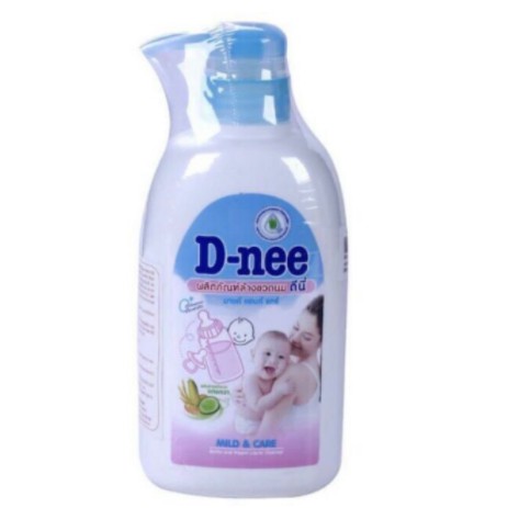 Rửa Bình Dnee Dạng Chai, Rửa Bình Sữa Cho Bé, Chai màu Xanh Dương, 500ml