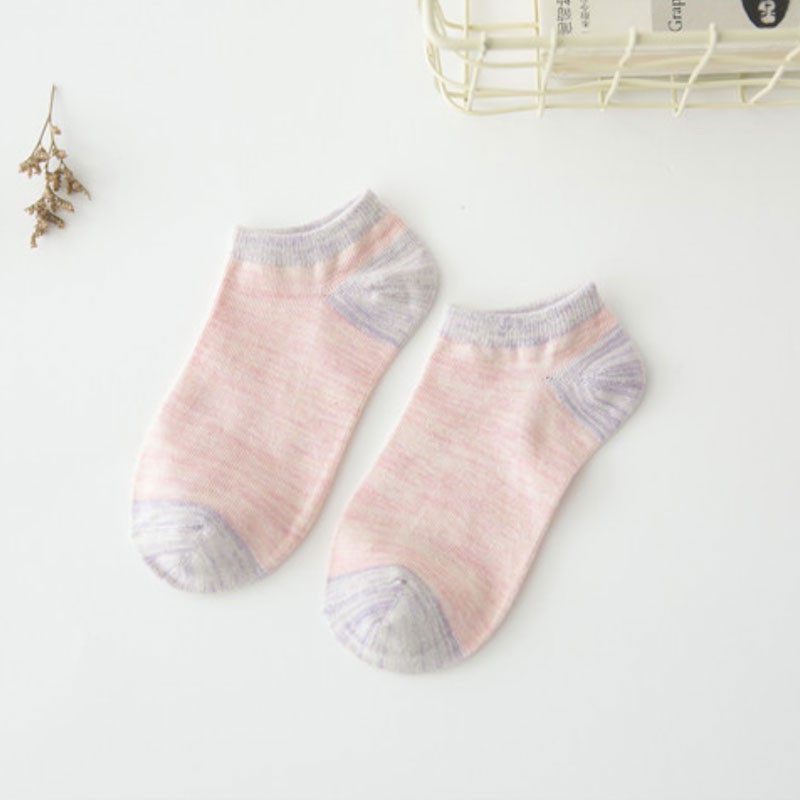 [HÀNG CÓ SẴN] Tất nữ cổ ngắn màu sắc tươi mới tất nữ cotton