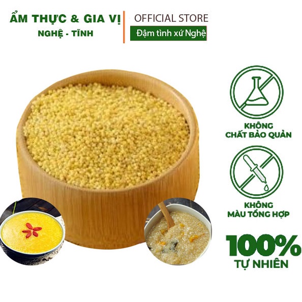 1kg Hạt Kê Nếp Vàng đặc sàn Nghệ An bao dẻo, đã tách vỏ nấu bánh kê, chè kê, cháo kê