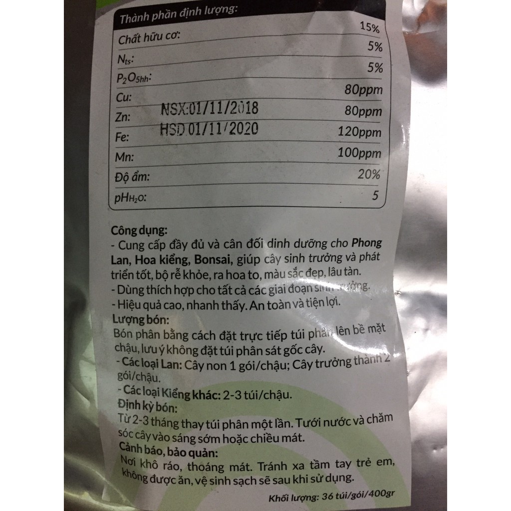 Phân tan chậm 5-5-5 minro: 30 gói nhỏ