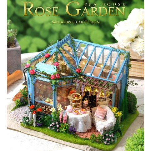 Mô hình nhà gỗ búp bê lắp ráp DIY - Rose Garden Tea House
