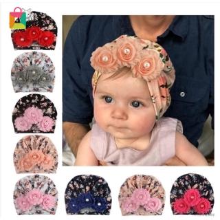 Mũ Turban Đính Hoa Cho Bé Gái
