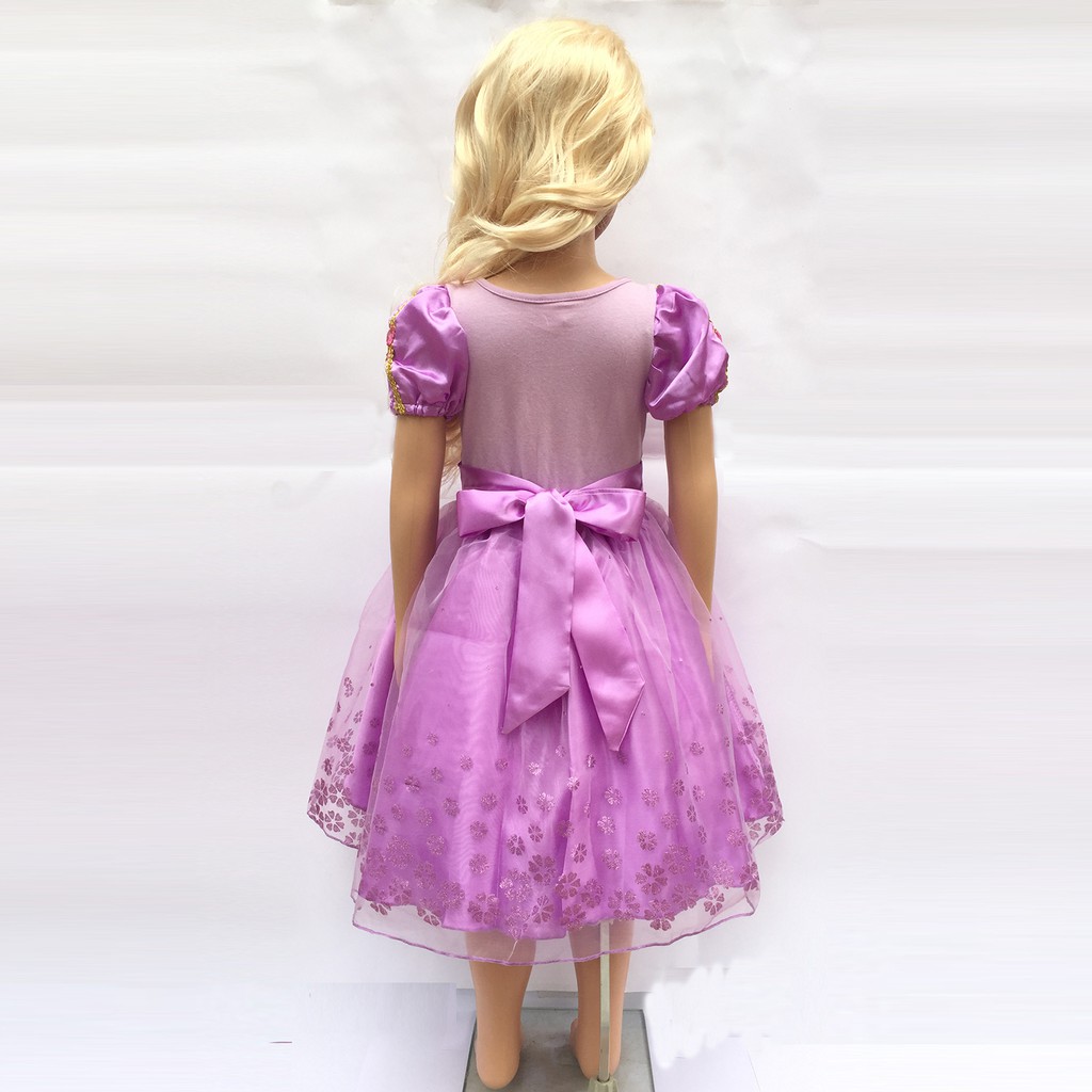 Bộ váy Công chúa tóc mây Rapunzel cho bé 3-5 tuổi hóa trang trung thu, Halloween