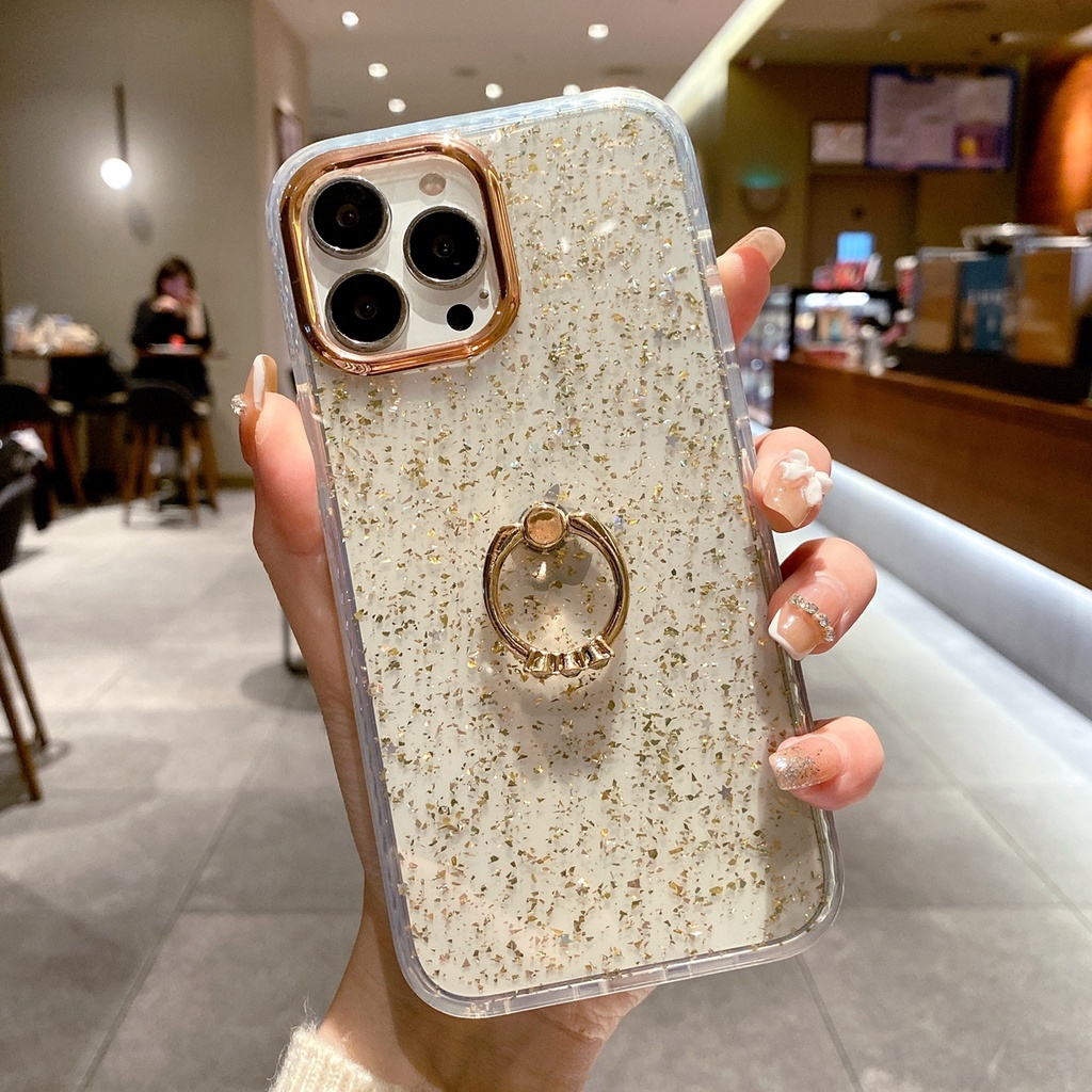Ốp Điện Thoại Kim Tuyến Có Vòng Đỡ Cho iPhone 13 Pro Max 12 Pro Max 12 11Pro XS Max 13 11 XR X Đứng