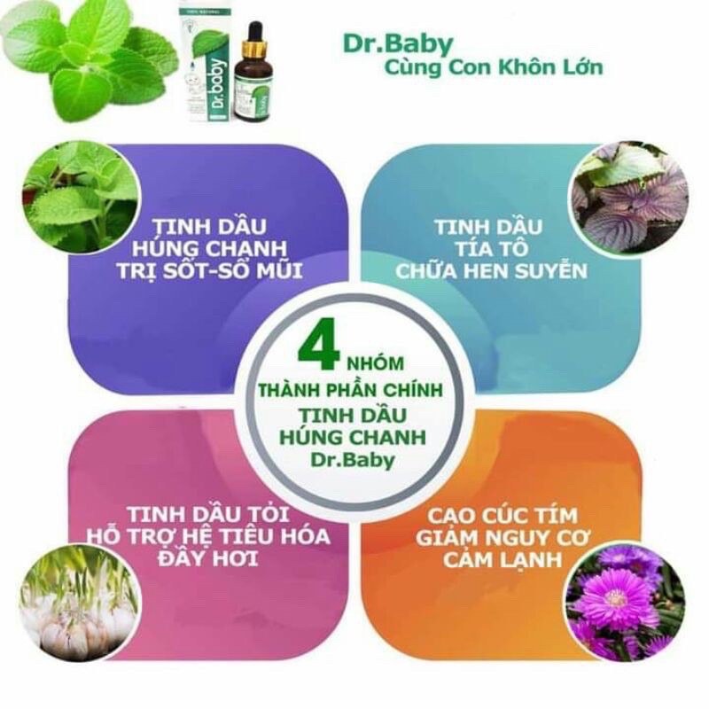 Tinh Dầu Húng Chanh Dr Baby 30ml