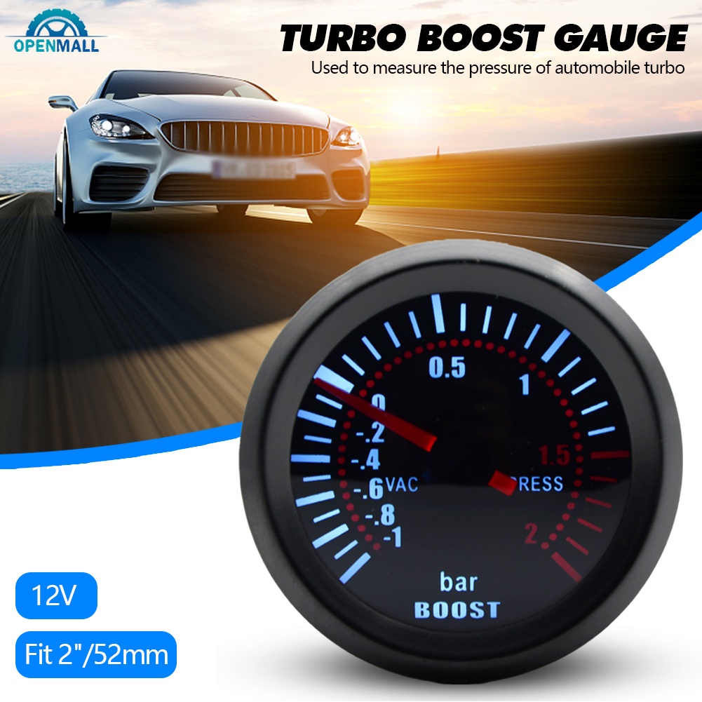 Đồng Hồ Đo Áp Suất Turbo 2&quot; 52mm Có Đèn LED Cho Xe Hơi