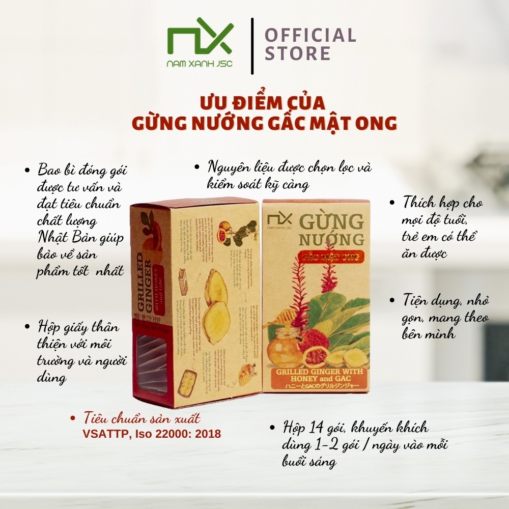 Gừng Nướng Gấc Mật Ong - Ginger Gac Honey Nam Xanh