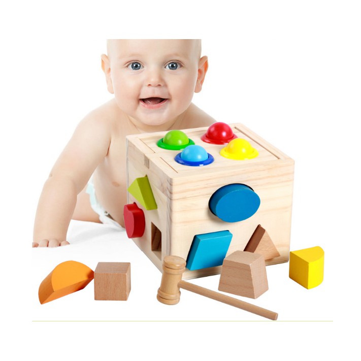 Đồ chơi hộp thả khối đập bóng đa năng cho bé