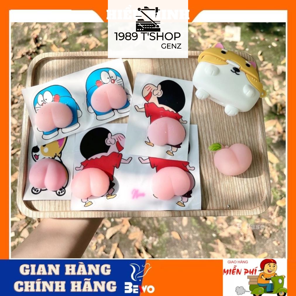 Combo 2 Miếng Dán Mông Đào Silicon, Quả Mông Cute Dán Ốp Điện Thoại, Miếng Chặn Cửa Chống Va Đập Cửa Nhà