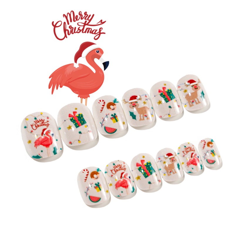 Móng Tay Giả Ngắn Hình Ông Già Noel / Người Tuyết Giáng Sinh Cho Bé