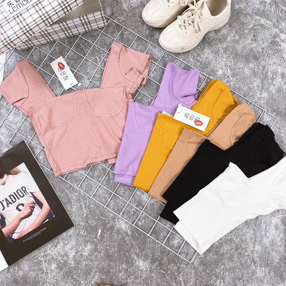 Áo phông Viền cúp NGực GIả dáng croptop (kèm ảnh thật,video) | BigBuy360 - bigbuy360.vn