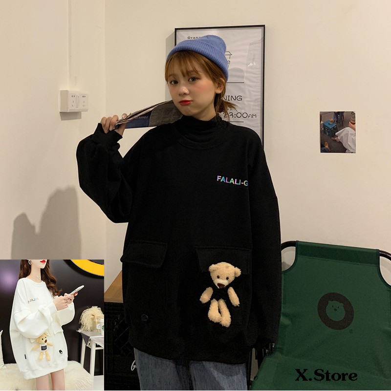 Áo Sweater Nam Nữ Fala Kèm Gấu Bông Chất Nỉ Ngoại -  Áo Thu Đông Có Ảnh Thật Tự Chụp + Video + Đánh Giá Unisex X.Store