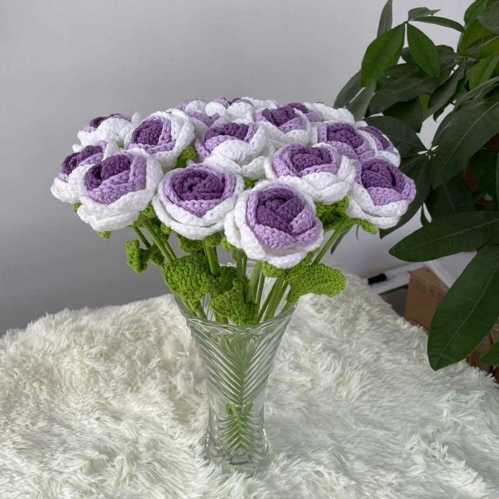 YIYU Bó Hoa Đan Len Thủ Công 1 Cái Sáng Tạo Trang Trí Nhà Cửa / Lễ Tình Nhân DIY