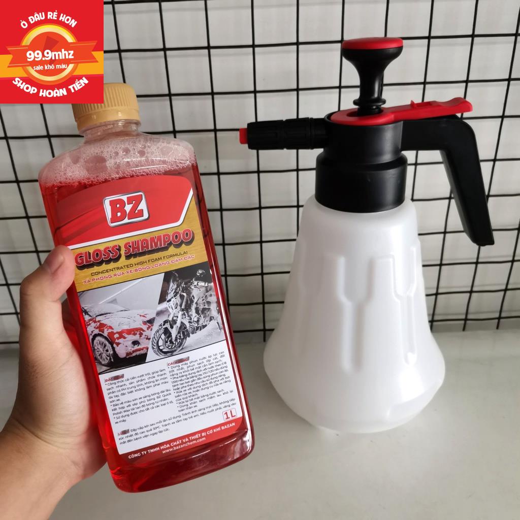 Combo Bình Xịt Bọt Tuyết 2L Và Nước Rửa Xe BZ Vệ Sinh Xe Máy Xe Ô Tô Bình Cầm Tay Tiện Lợi