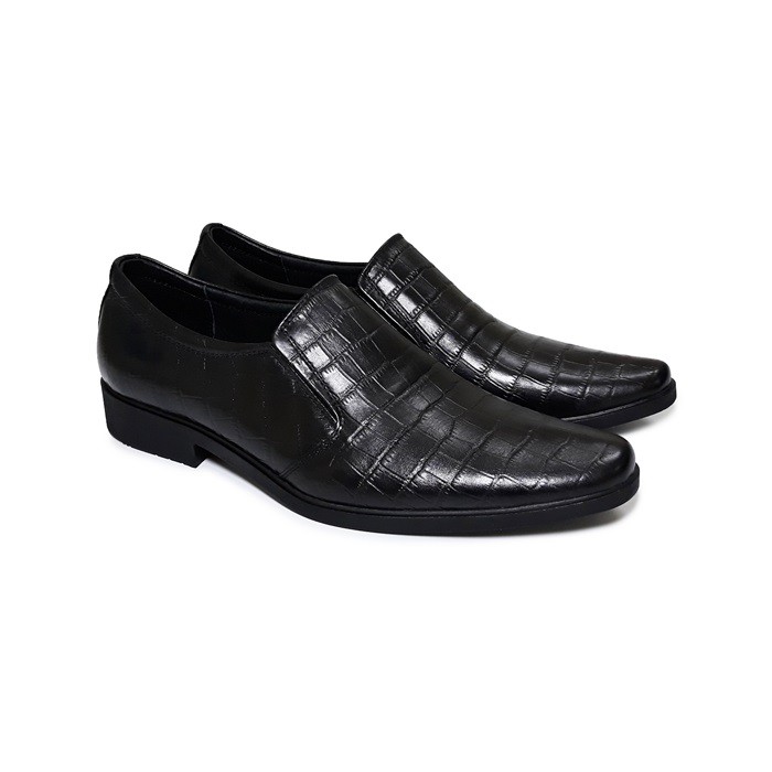 Giày Tây Nam Công Sở Simier Da Bò Thật Vân Cá Sấu - SM07