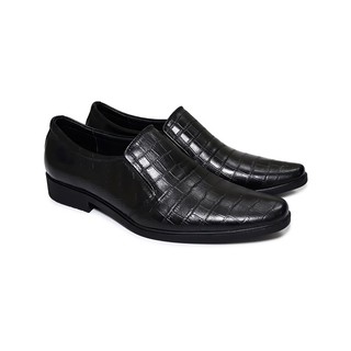 Giày tây nam công sở simier da bò thật vân cá sấu - sm07