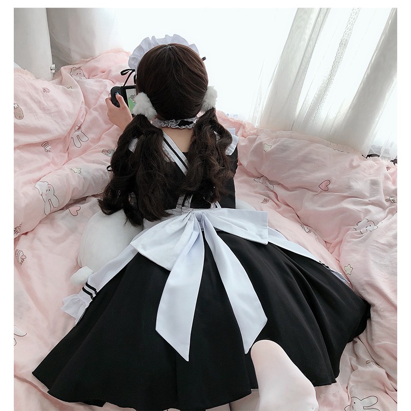 Trang phục cosplay Maid M024/ hóa trang hầu gái/ halloween/ lễ hội trắng hồng đỏ dễ thương dày dặn | BigBuy360 - bigbuy360.vn