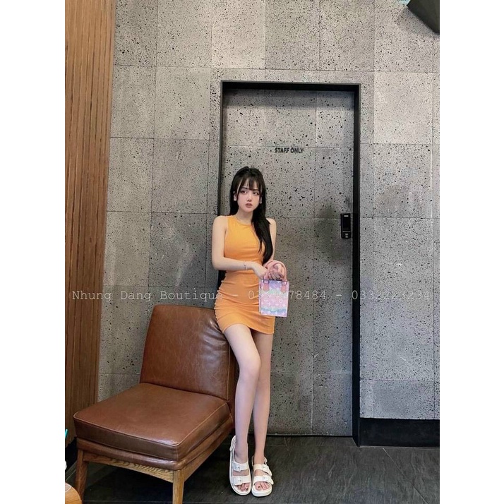 Đầm body ba lỗ phom ngắn nhìu màu