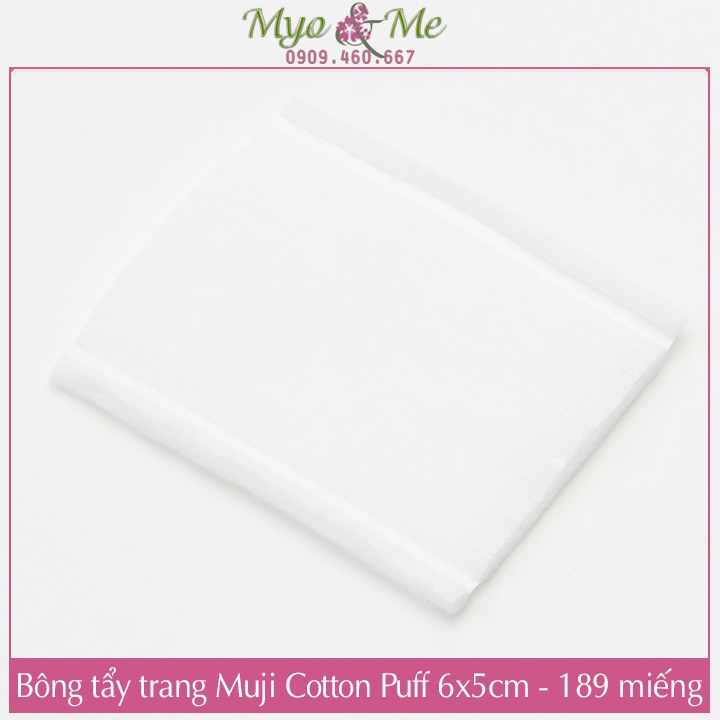 Bông tẩy trang Muji Nhật Bản - Muji Cotton Puff 60x50mm - Gói 189 miếng