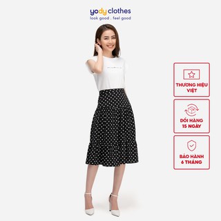 Chân váy nữ YODY chấm bi 3 tầng nữ tính trẻ trung thanh lịch CVN4112