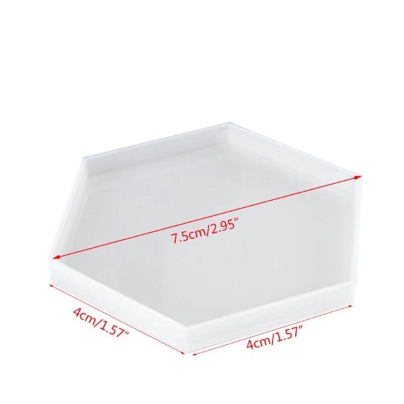 Khuôn silicone làm móc khóa resin hình lục giác
