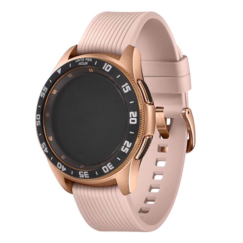 Vòng kim loại bằng thép không gỉ 46mm có chỉ số giờ chống trầy giúp bảo vệ mặt đồng hồ Samsung Galaxy Watch