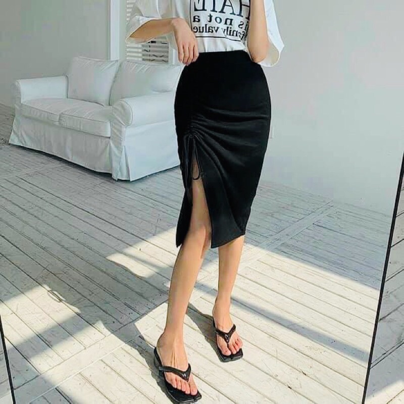 Chân Váy Rút Dây 1 Bên_Tôn dáng_Vải Dày_Siêu Co Giãn [Video+Ảnh Thật] | BigBuy360 - bigbuy360.vn