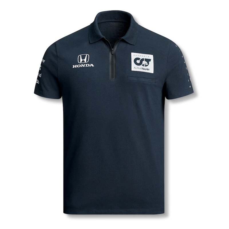 2022 Mới F1 Racing Suit + AlphaTauri Racing F1 Jersey + Mùa Hè Unisex Áo Sơ Mi Polo Tay Ngắn