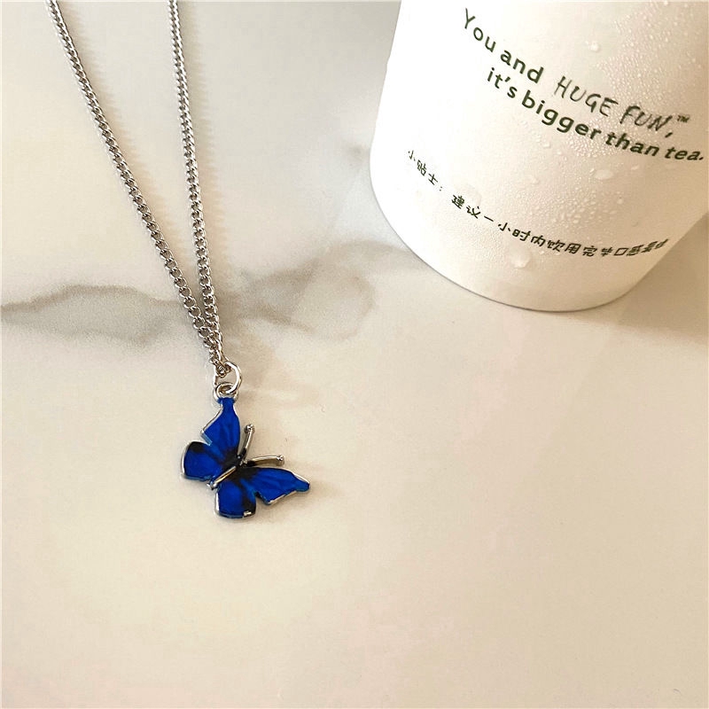 Vòng Cổ Gắn Mặt Hình Bươm Bướm Độc Đáo Cá Tính Phong Cách Hàn Quốc