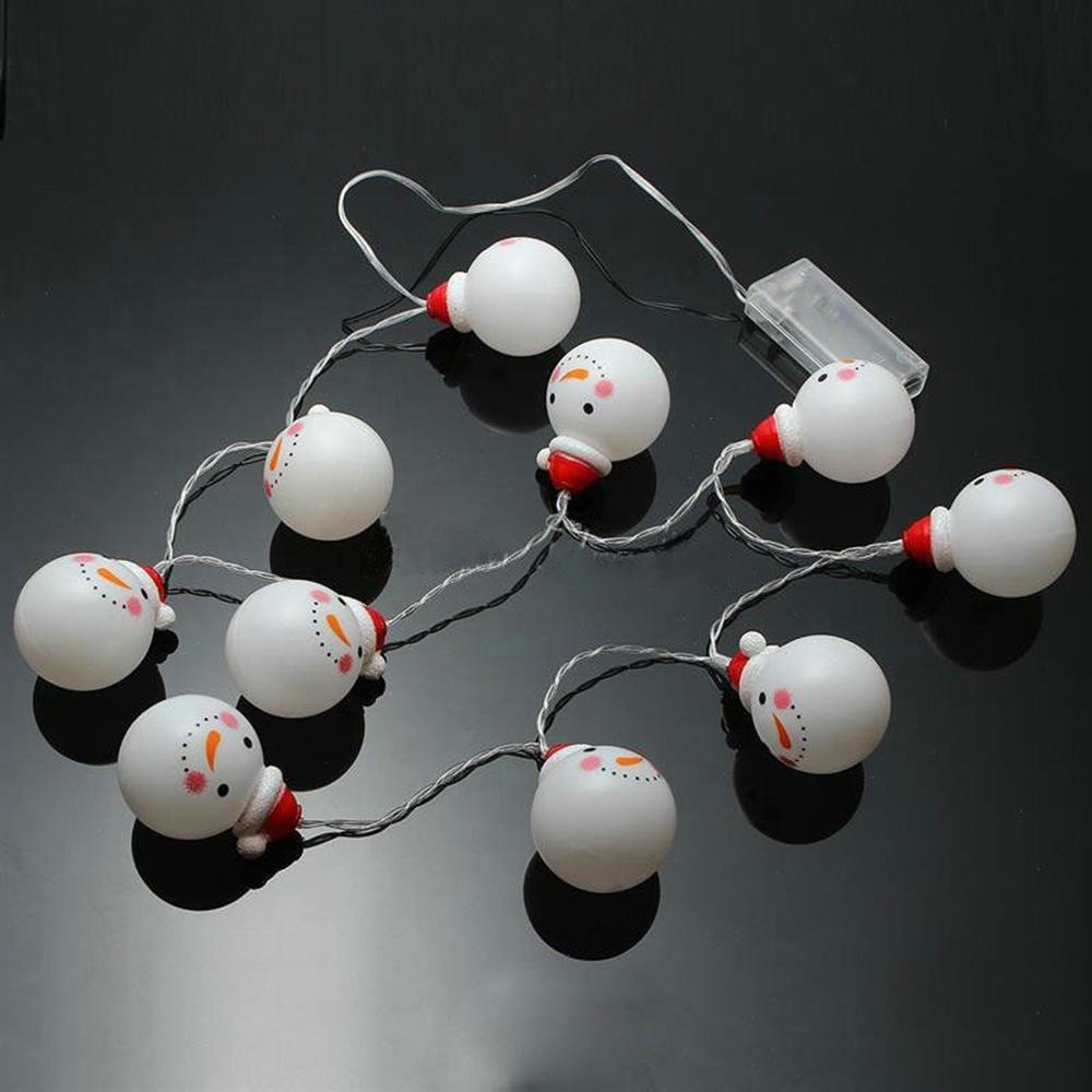 Dây Đèn LED 10 Bóng Hình Người Tuyết Trang Trí Giáng Sinh