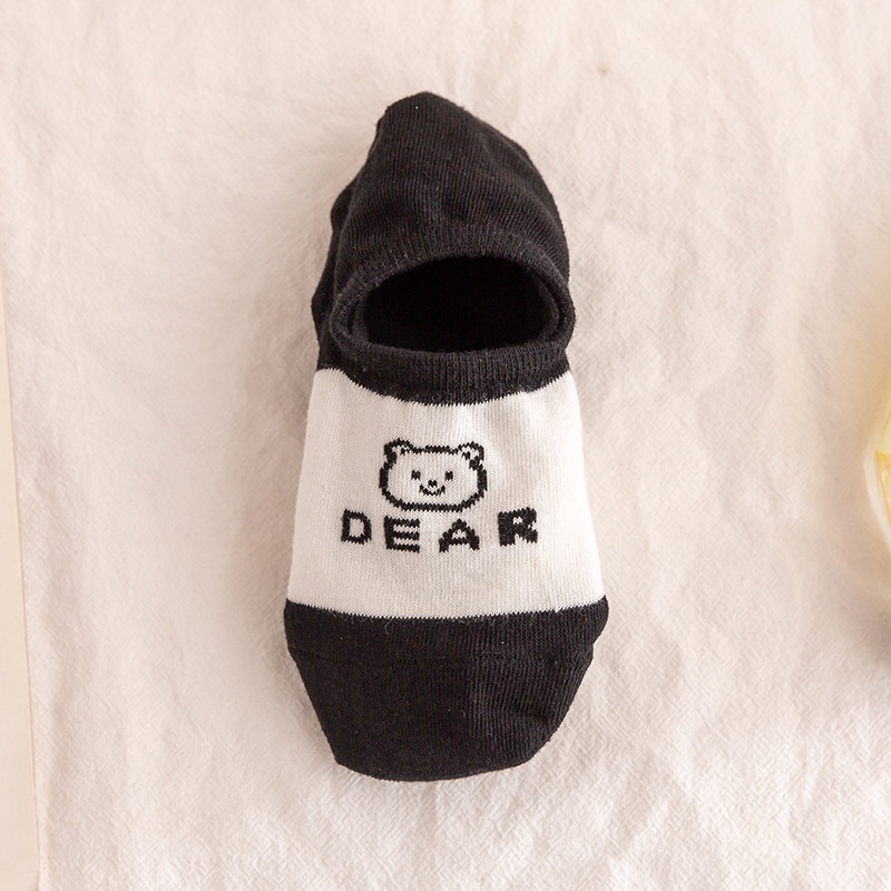 Vớ Cotton Cổ Ngắn In Hình Chú Gấu Dễ Thương Thời Trang Mùa Hè Cho Nữ
