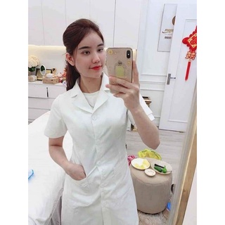 Áo blu phòng khám, bệnh viện, áo blu sinh viên thực tập chất kaki đẹp