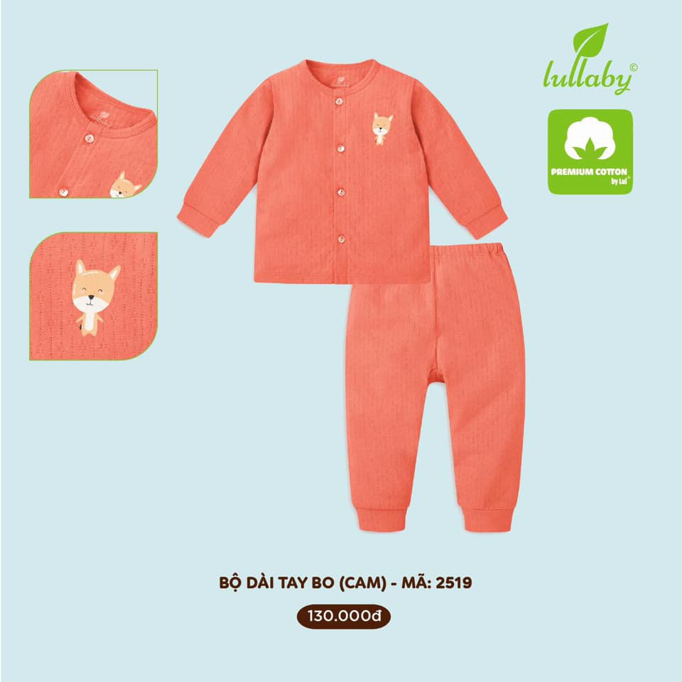 LULLABY Bộ tay dài có bo NH25-19 cho bé