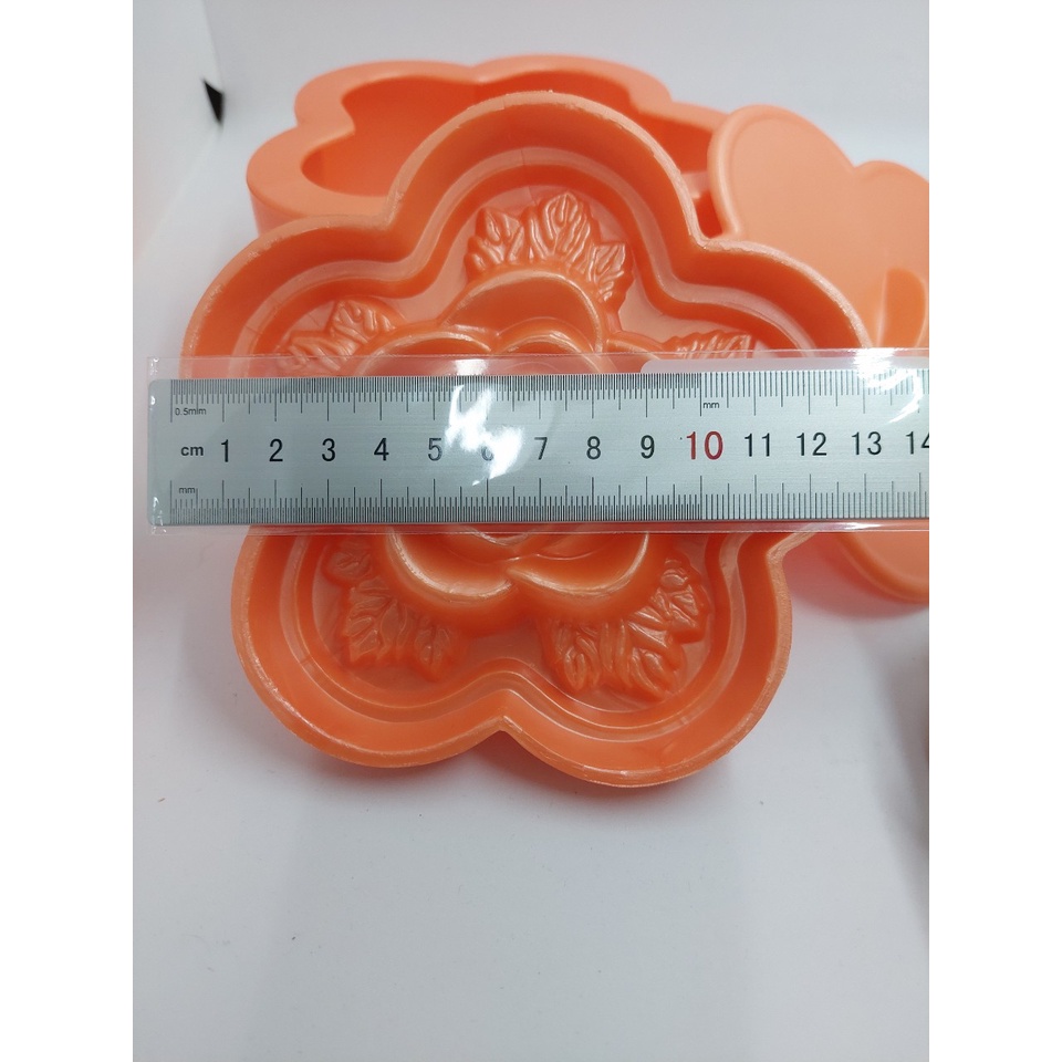 KHUÔN XÔI BÔNG MAI 13 CM HÌNH Hoa hồng & Sen Phước - Lộc - Thọ