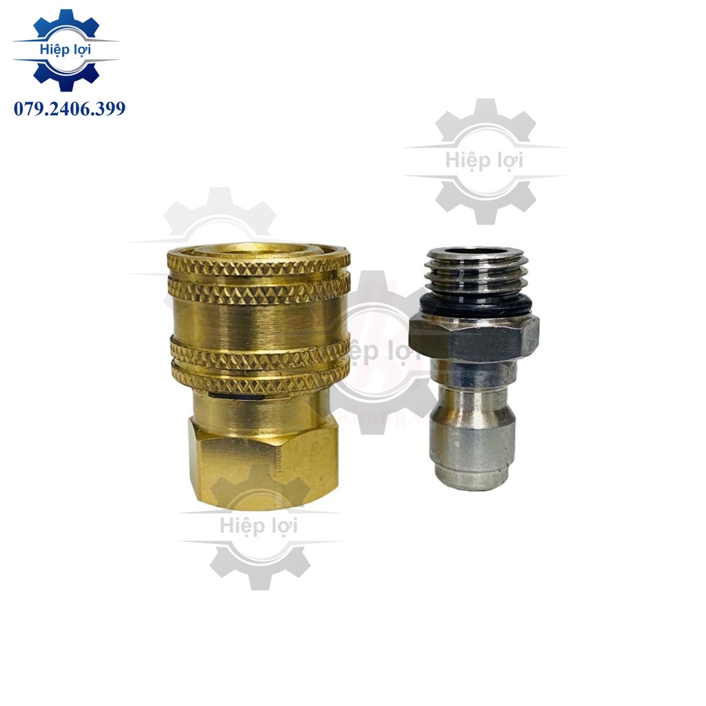 Khớp nối nhanh rửa xe đồng - khớp nối nhanh dây rửa xe cao áp - phụ kiện máy rửa xe đủ các loại ren