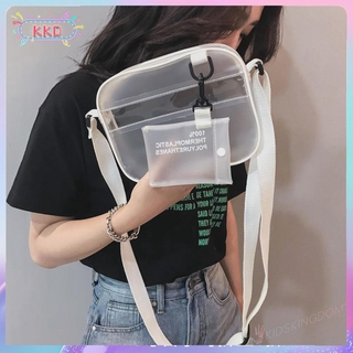 Túi Đeo Chéo Mini Trong Suốt Phối Khóa Kéo Cá Tính Dành Cho Nữ
