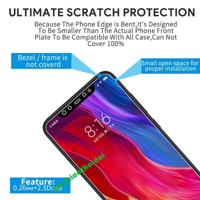 Cường lực Xiaomi Mi A2 / Mi 6x / Mi 6 / Mi 8 / Mi 9 / Mi 8SE / Mi 8 Lite / Mi 9SE loại tốt trong suốt tặng keo mép