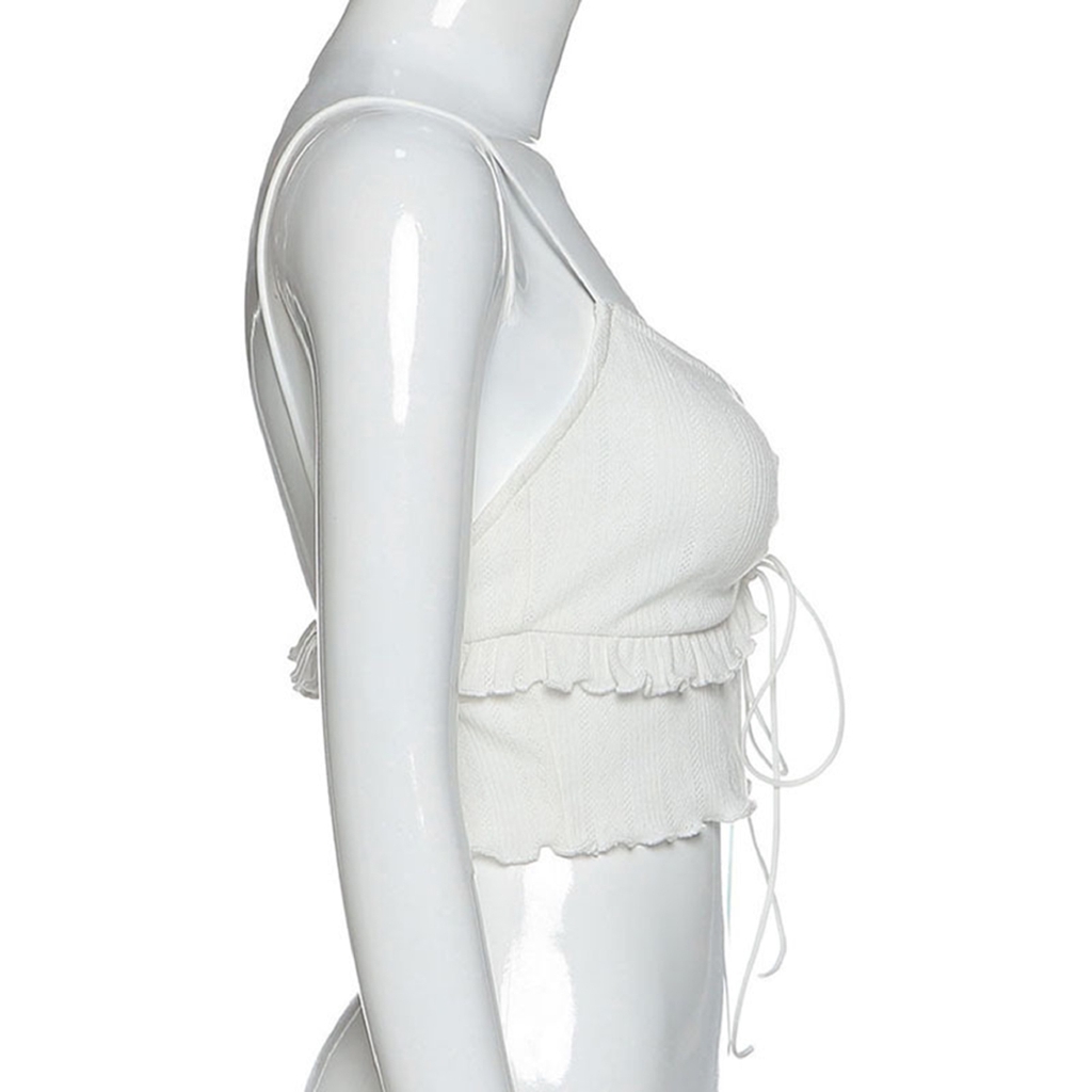 Áo Hai Dây Cổ Chữ V Màu Trơn Thời Trang Mùa Hè