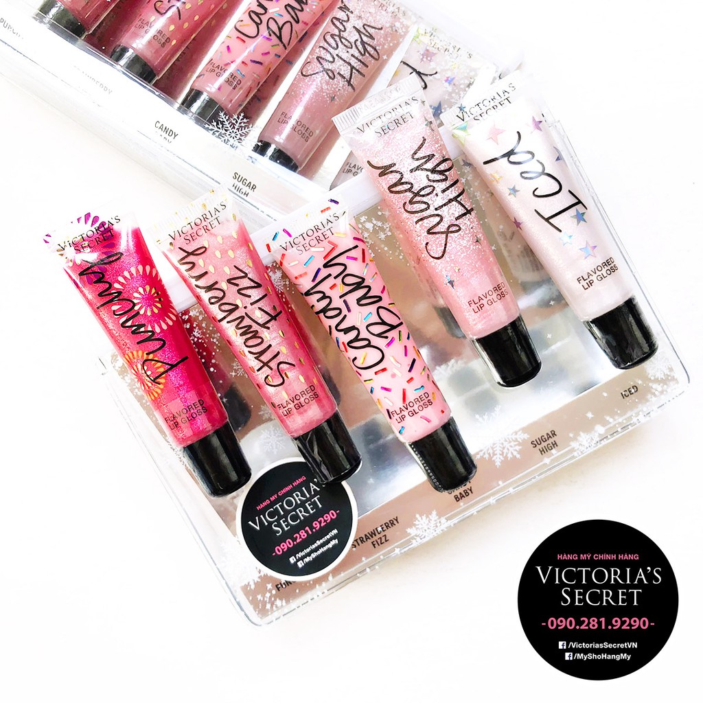 Bộ 5 cây son bóng hương trái cây của Victoria's Secret - Hàng nhập USA, có bán lẻ