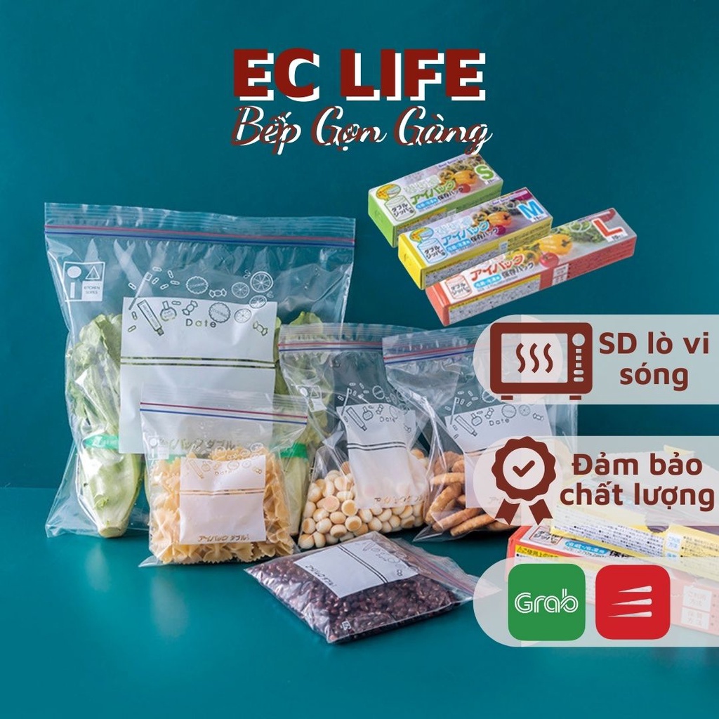 Combo 3 hộp túi zíp đựng thực phẩm có khoá