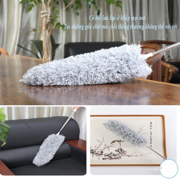 Chổi quét trần nhà có thể điều chỉnh độ dài chạm tới mọi ngóc ngách trong nhà