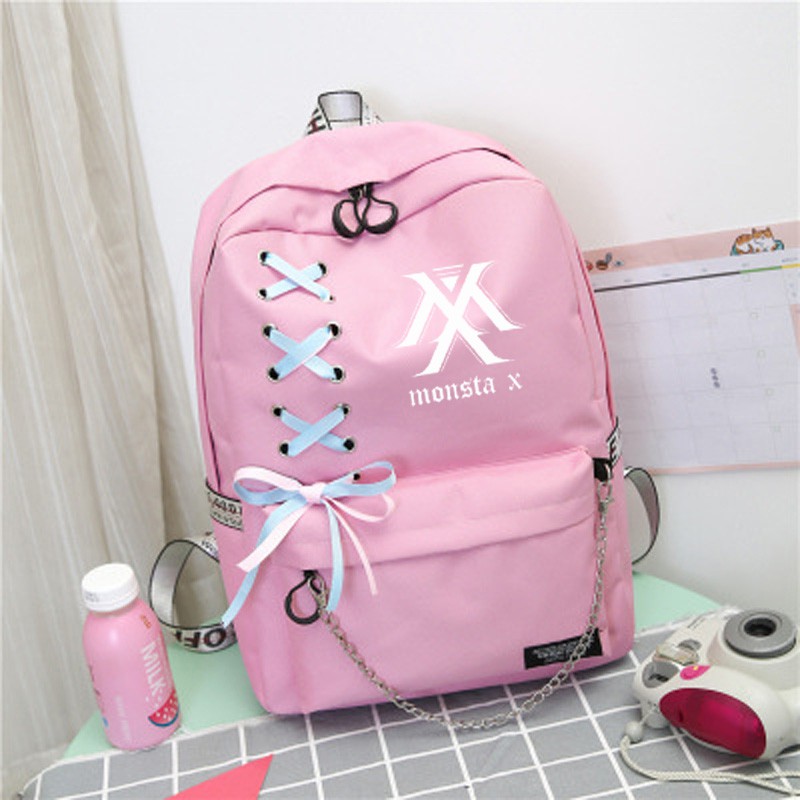 Bts Exo KPop Got7  monsta X  twice backpack  school bag woman Colored ribbon BaLôDuLịch Ba Lô Du Lịch Túi du lịch