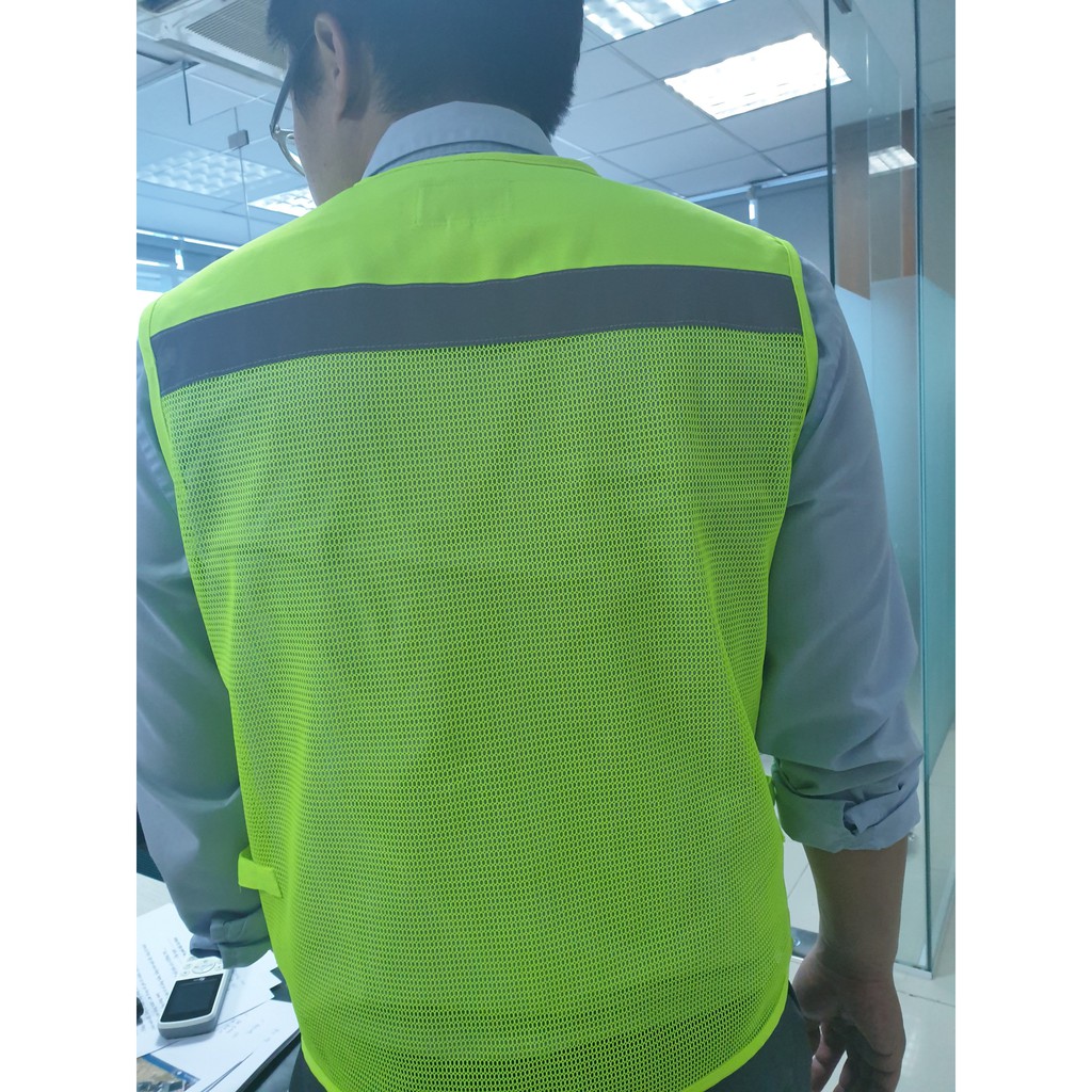 Áo Phản Quang Màu Vàng Hàn Quốc, Túi Hộp Lưới Xịn  Hiệu RACOS/MARK- Safety Vest- Korea Origin,RACOS/MARK MÔ TẢ SẢN PHẨM