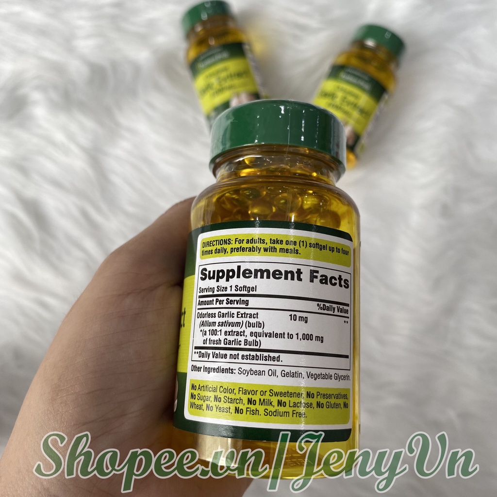 Viên Uống Tinh Dầu Tỏi Garlic Oil 1000mg Puritan's Pride 100 Viên