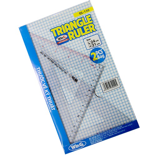 Thước vẽ kỹ thuật, thước eke, Eke Ruler, Triangle Ruler QL-130-Dụng cụ vẽ Tâm Tâm