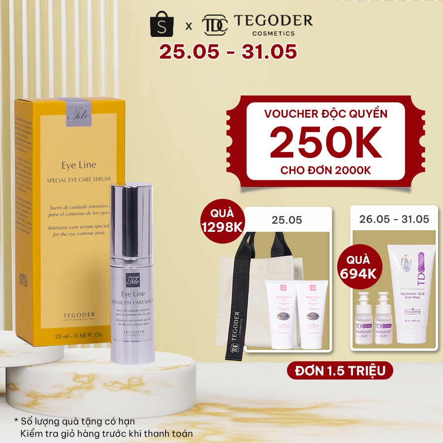 Tinh chất dưỡng da mắt 3 tác động làm trẻ hóa, mờ thâm, xóa nhăn Tegoder Eye line special eye care serum 20 ml mã 8772