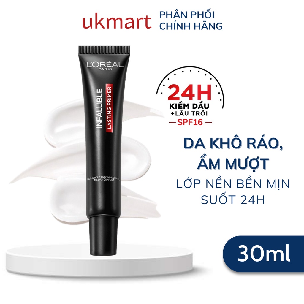 Kem Lót L'Oréal Infallible Kiềm Dầu Bền Màu Lâu Trôi 30ml Infallible Lasting Primer