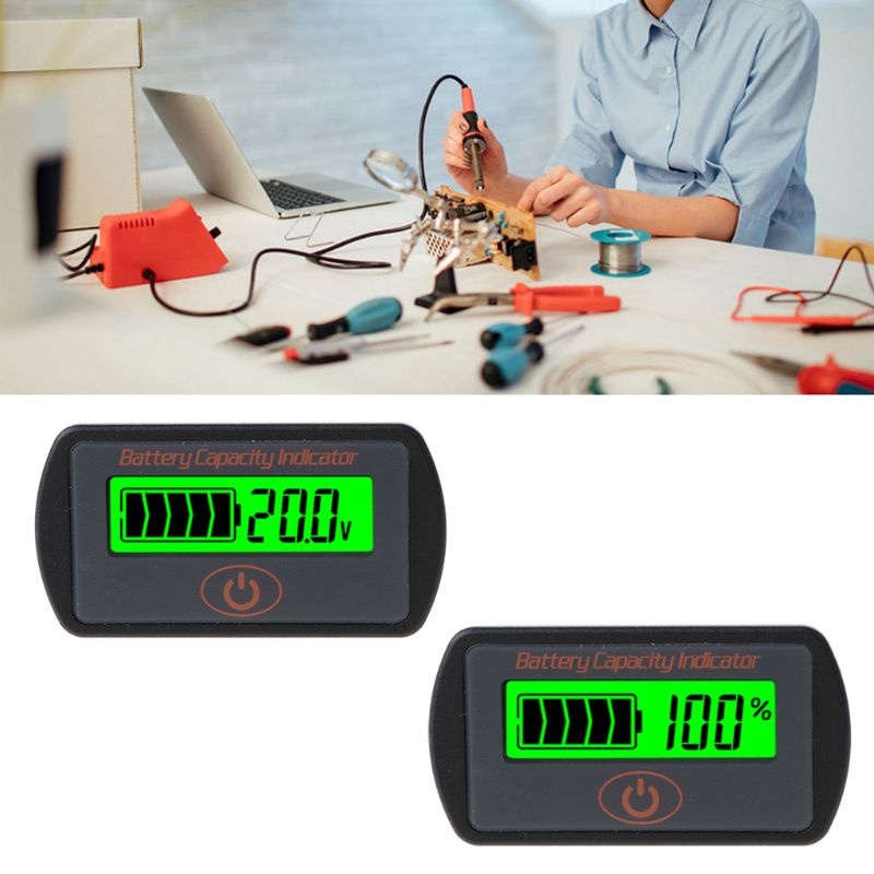 Vôn Kế Kỹ Thuật Số Màn Hình LED Hiển Thị LCD 12V 24V