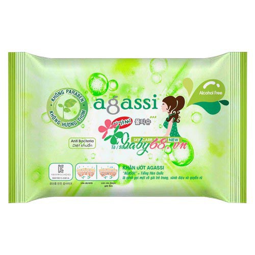 Khăn ướt Agassi có hương thơm nhẹ 20 tờ